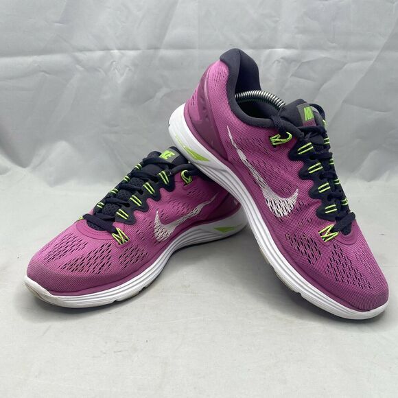 Nike Lunarglide+ 5 Running Shoes Pink/Lime Women’s Sz 6.5 (599395-610) - Picture 5 of 9